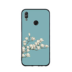 Silicone Frame Flowers Mirror Case S02 for Huawei Honor 10 Lite Cyan