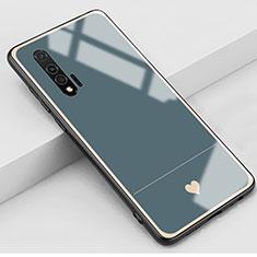 Silicone Frame Love Heart Mirror Case Cover for Huawei Nova 6 5G Gray