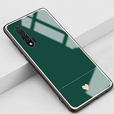 Silicone Frame Love Heart Mirror Case Cover for Huawei Nova 6 5G Green