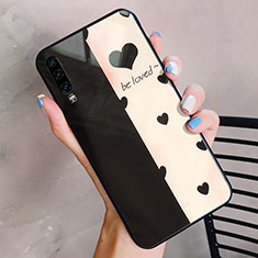 Silicone Frame Love Heart Mirror Case Cover for Huawei P30 Gold and Black