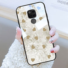 Silicone Frame Love Heart Mirror Case for Huawei Mate 20 Gold