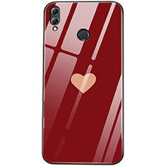 Silicone Frame Love Heart Mirror Case S04 for Huawei Honor 8X Red