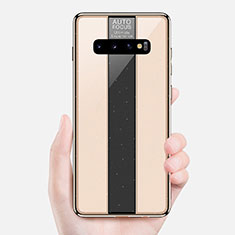 Silicone Frame Mirror Case Cover A01 for Samsung Galaxy S10 Gold