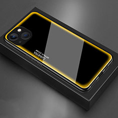 Silicone Frame Mirror Case Cover for Apple iPhone 13 Yellow