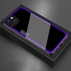 Silicone Frame Mirror Case Cover for Apple iPhone 14 Purple