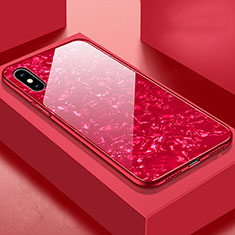 Silicone Frame Mirror Case Cover for Apple iPhone X Red