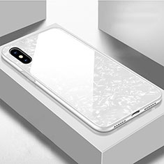 Silicone Frame Mirror Case Cover for Apple iPhone Xs Max White