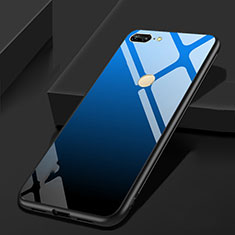Silicone Frame Mirror Case Cover for Huawei Honor 9 Lite Blue and Black