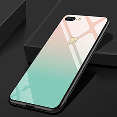 Silicone Frame Mirror Case Cover for Huawei Honor 9 Lite Cyan