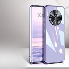 Silicone Frame Mirror Case Cover for Huawei Honor Magic5 5G Purple