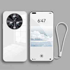 Silicone Frame Mirror Case Cover for Huawei Honor Magic5 Pro 5G White