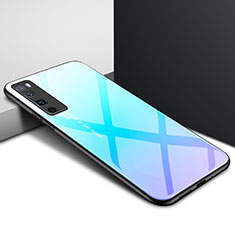 Silicone Frame Mirror Case Cover for Huawei Nova 7 Pro 5G Sky Blue