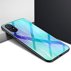 Silicone Frame Mirror Case Cover for Huawei Nova 8 Pro 5G Cyan