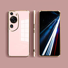 Silicone Frame Mirror Case Cover for Huawei P60 Art Rose Gold
