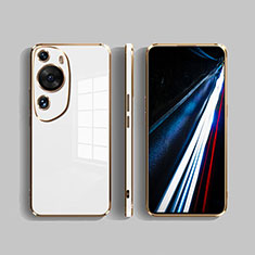Silicone Frame Mirror Case Cover for Huawei P60 Art White