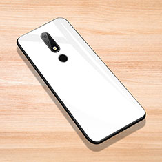 Silicone Frame Mirror Case Cover for Nokia X6 White