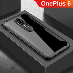 Silicone Frame Mirror Case Cover for OnePlus 6 Black