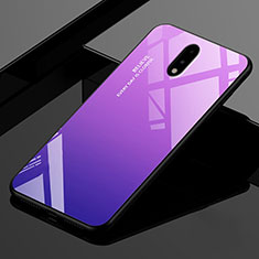 Silicone Frame Mirror Case Cover for OnePlus 7 Purple