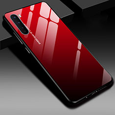 Silicone Frame Mirror Case Cover for OnePlus Nord Red and Black