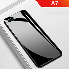 Silicone Frame Mirror Case Cover for Oppo A7 Black