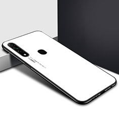 Silicone Frame Mirror Case Cover for Oppo A8 White