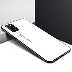 Silicone Frame Mirror Case Cover for Oppo A92 White