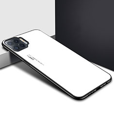 Silicone Frame Mirror Case Cover for Oppo A93 White