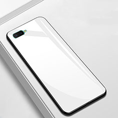 Silicone Frame Mirror Case Cover for Oppo AX7 White