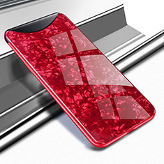Silicone Frame Mirror Case Cover for Oppo Find X Super Flash Edition Red