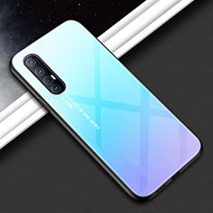 Silicone Frame Mirror Case Cover for Oppo Find X2 Neo Sky Blue