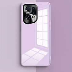 Silicone Frame Mirror Case Cover for Oppo Find X5 5G Clove Purple