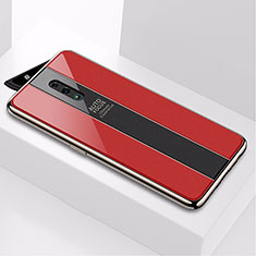 Silicone Frame Mirror Case Cover for Oppo Reno Red