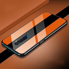 Silicone Frame Mirror Case Cover for Oppo Reno2 Orange