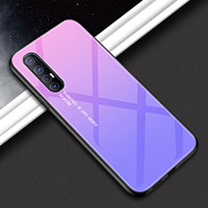 Silicone Frame Mirror Case Cover for Oppo Reno3 Pro Cyan