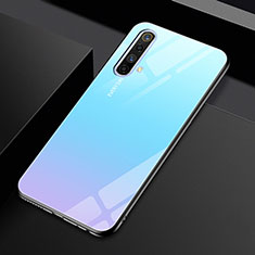 Silicone Frame Mirror Case Cover for Realme X50m 5G Sky Blue