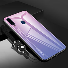 Silicone Frame Mirror Case Cover for Samsung Galaxy A20s Clove Purple
