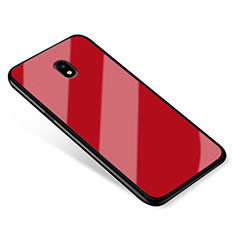 Silicone Frame Mirror Case Cover for Samsung Galaxy J5 (2017) SM-J750F Red