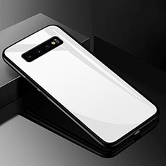 Silicone Frame Mirror Case Cover for Samsung Galaxy S10 White