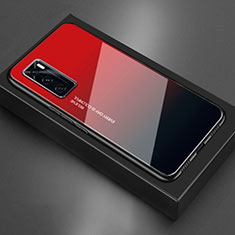 Silicone Frame Mirror Case Cover for Vivo V20 SE Red