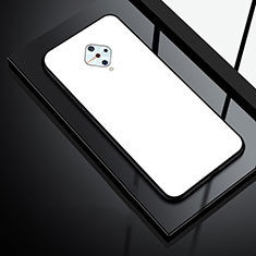 Silicone Frame Mirror Case Cover for Vivo X50 Lite White