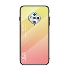 Silicone Frame Mirror Case Cover for Vivo X50e 5G Yellow