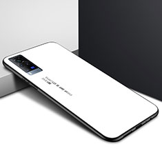 Silicone Frame Mirror Case Cover for Vivo X60 Pro 5G White