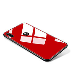Silicone Frame Mirror Case Cover for Xiaomi Mi Mix 2S Red