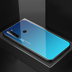 Silicone Frame Mirror Case Cover for Xiaomi Redmi Note 8 (2021) Sky Blue