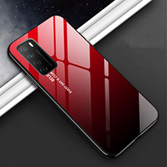 Silicone Frame Mirror Case Cover M01 for Huawei Honor Play4 5G Red