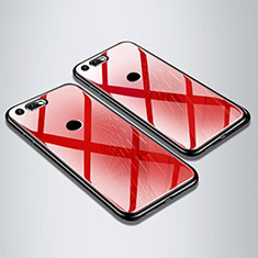 Silicone Frame Mirror Case Cover M01 for Huawei Honor V20 Red