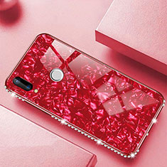 Silicone Frame Mirror Case Cover M01 for Huawei Nova 3e Red