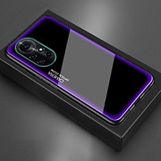 Silicone Frame Mirror Case Cover M01 for Huawei Nova 8 Pro 5G Purple