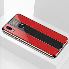 Silicone Frame Mirror Case Cover M01 for Huawei P Smart+ Plus Red