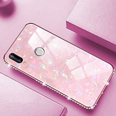 Silicone Frame Mirror Case Cover M01 for Huawei P20 Lite Pink